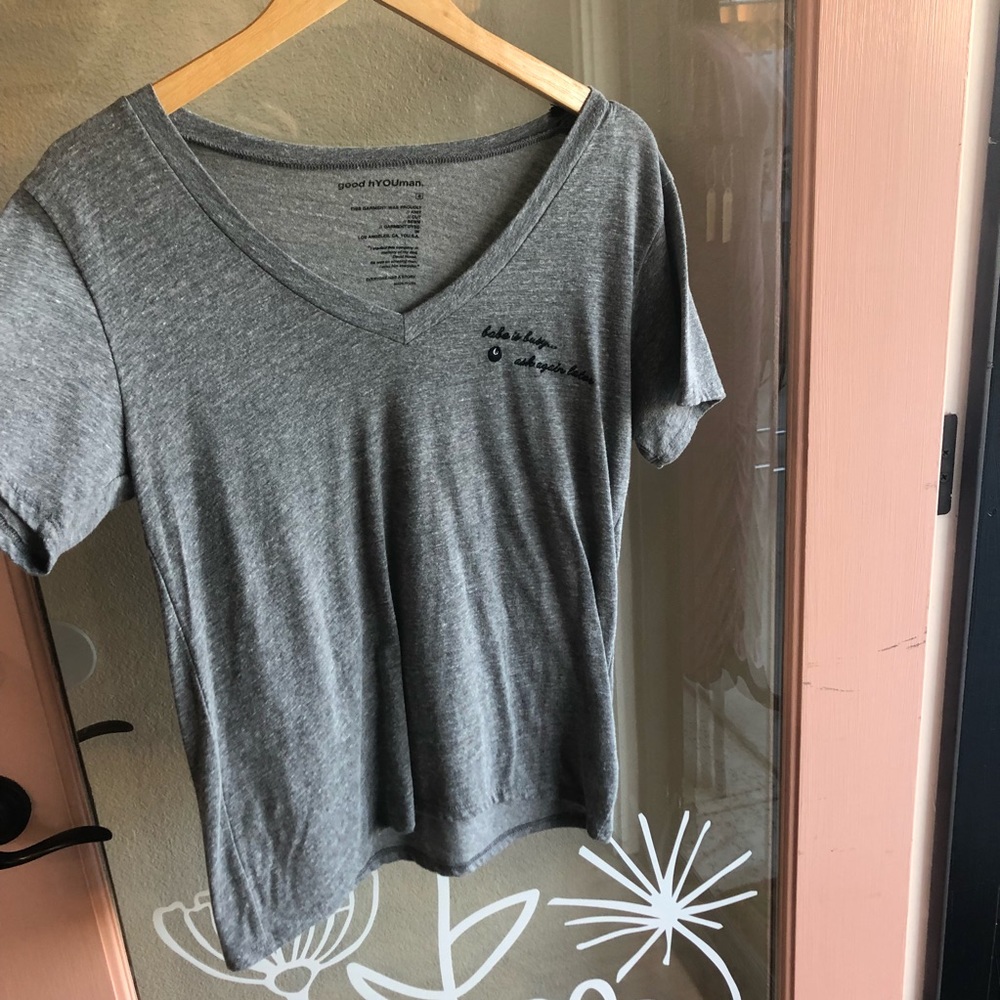 Good hYOUman t shirt with text